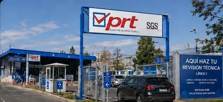 Acceso a una planta de revisión técnica PRT en Chile